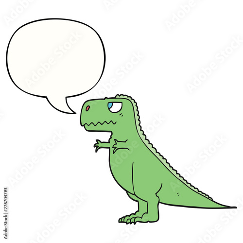 cartoon dinosaur and speech bubble