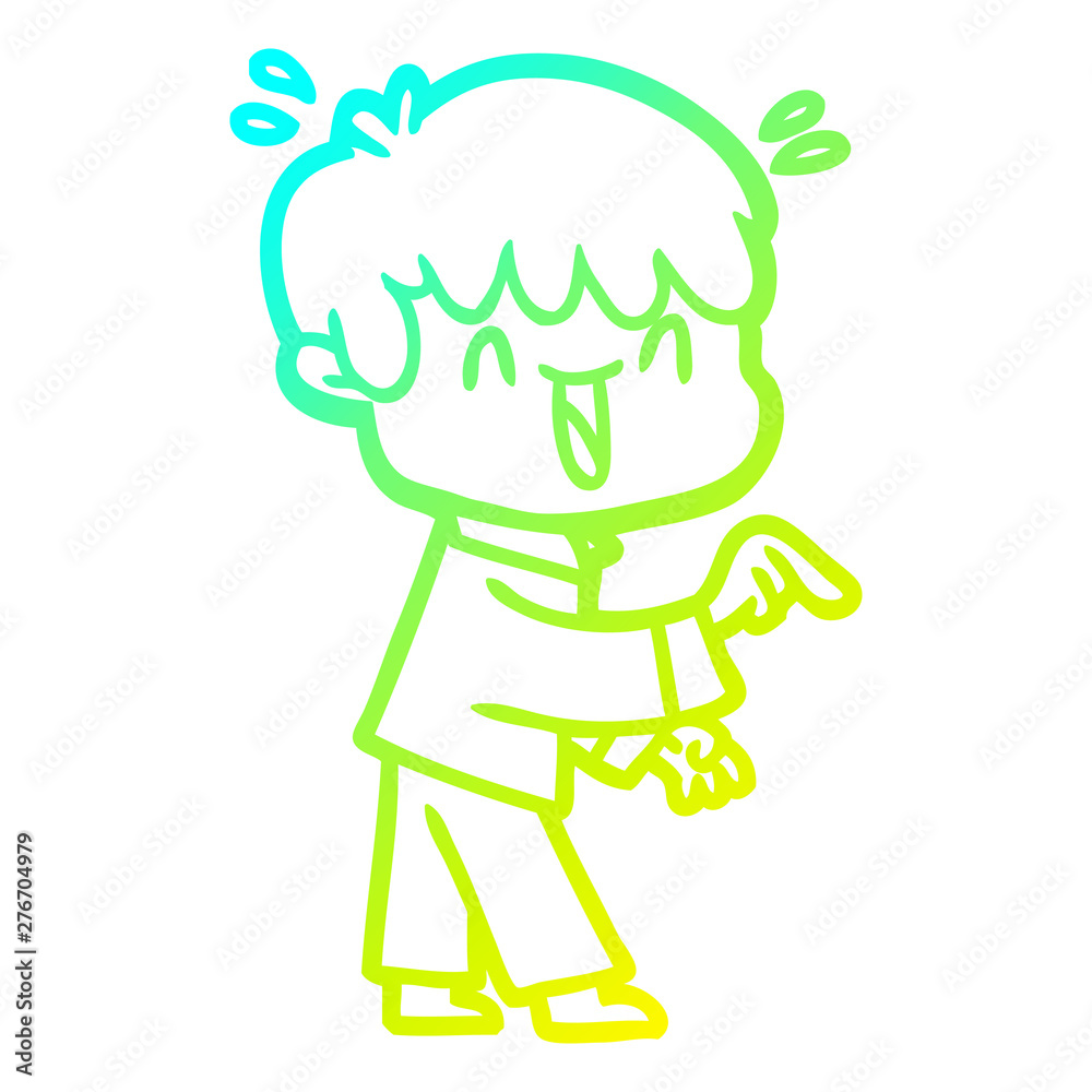 cold gradient line drawing cartoon laughing boy cold gradient line drawing cartoon laughing boy