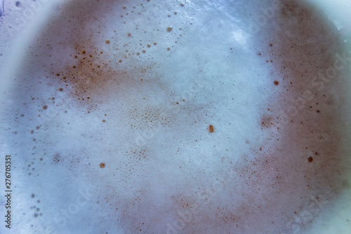 Closeup macro photo inside cup of beer