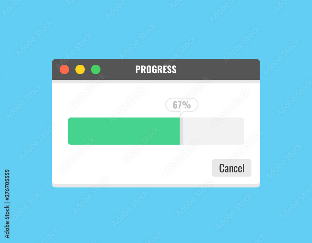 Progress bar of file copying template. Vector illustration. Progress bar of file copying template. Vector illustration.