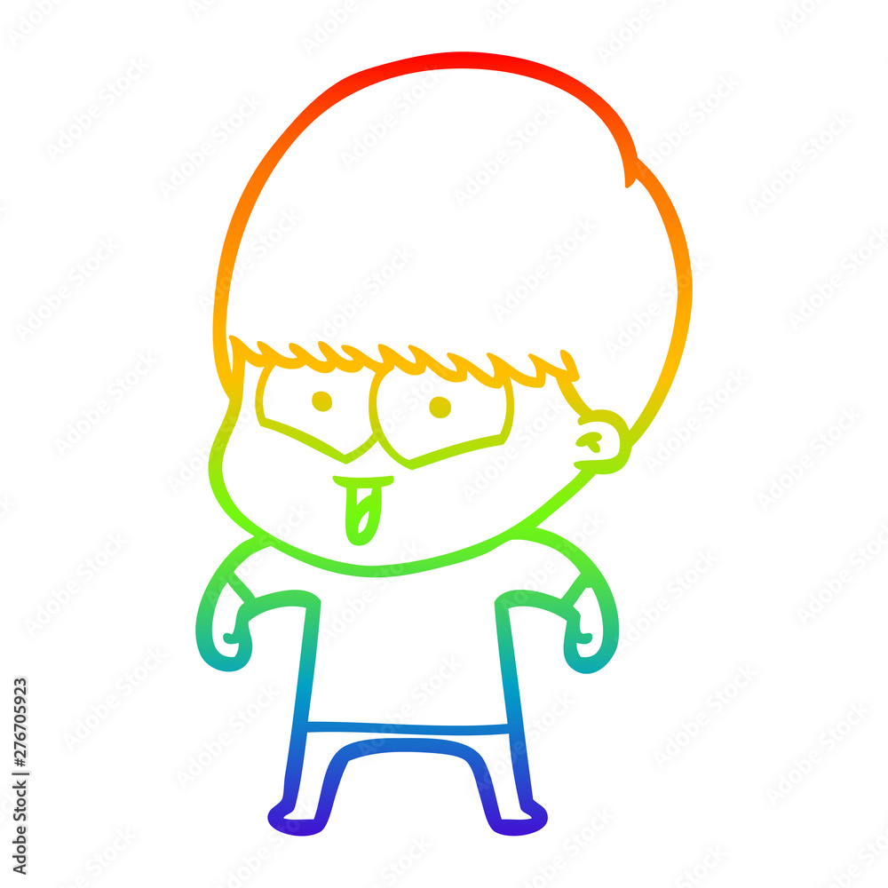 rainbow gradient line drawing cartoon happy boy rainbow gradient line drawing cartoon happy boy