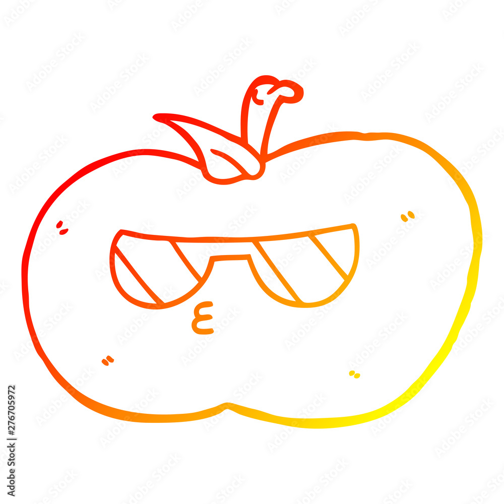 warm gradient line drawing cartoon cool apple warm gradient line drawing cartoon cool apple