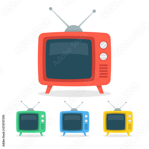 Retro tv set. Vector illustration.