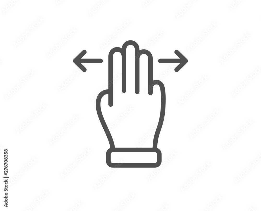 Multitasking gesture line icon. Slide arrow sign. Swipe action symbol. Quality design element. Linear style multitasking gesture icon. Editable stroke. Vector Multitasking gesture line icon. Slide arrow sign. Swipe action symbol. Quality design element. Linear style multitasking gesture icon. Editable stroke. Vector