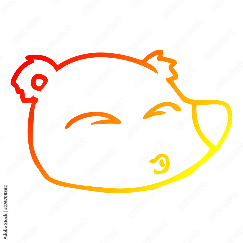 Obraz premium warm gradient line drawing cartoon bear face
