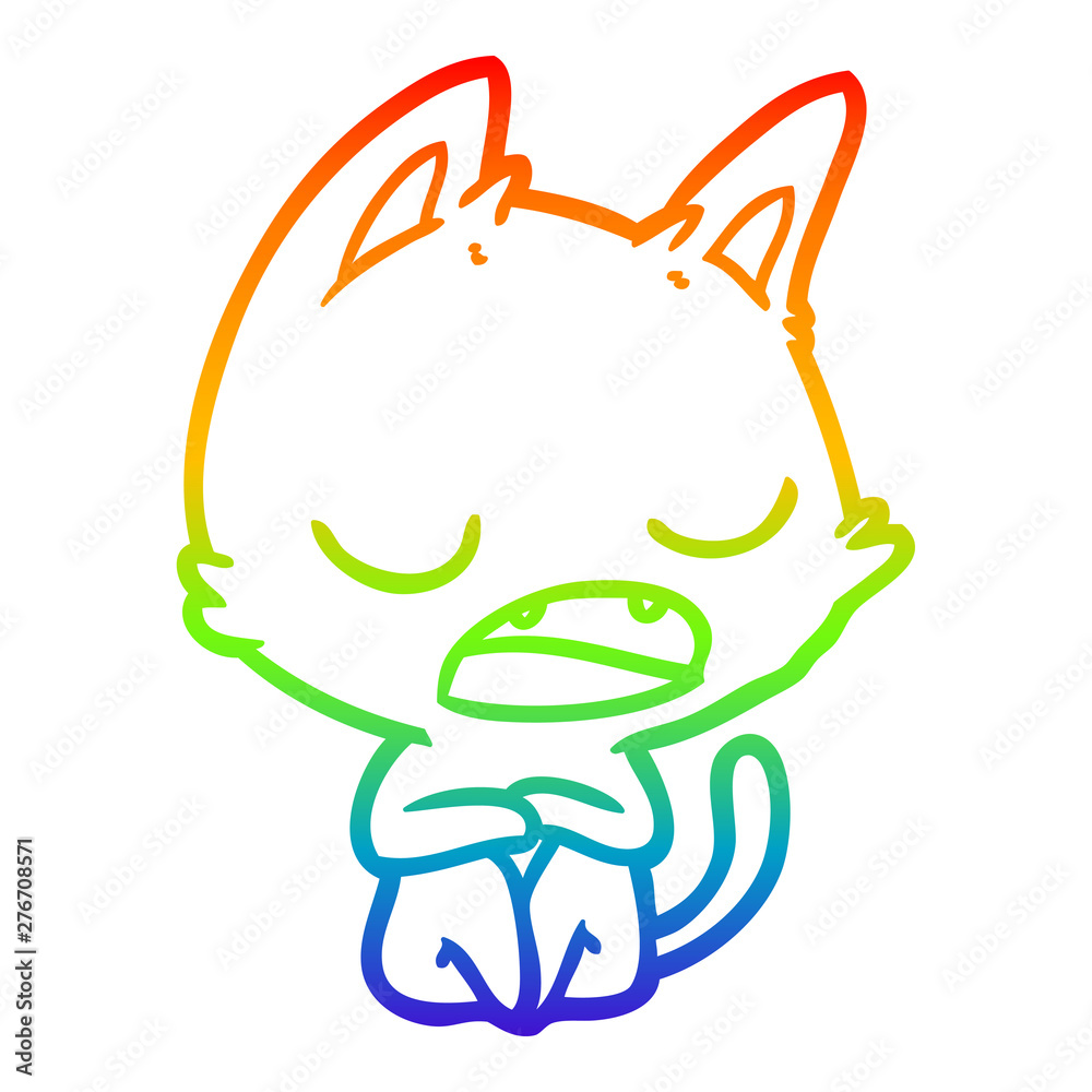 rainbow gradient line drawing talking cat cartoon rainbow gradient line drawing talking cat cartoon