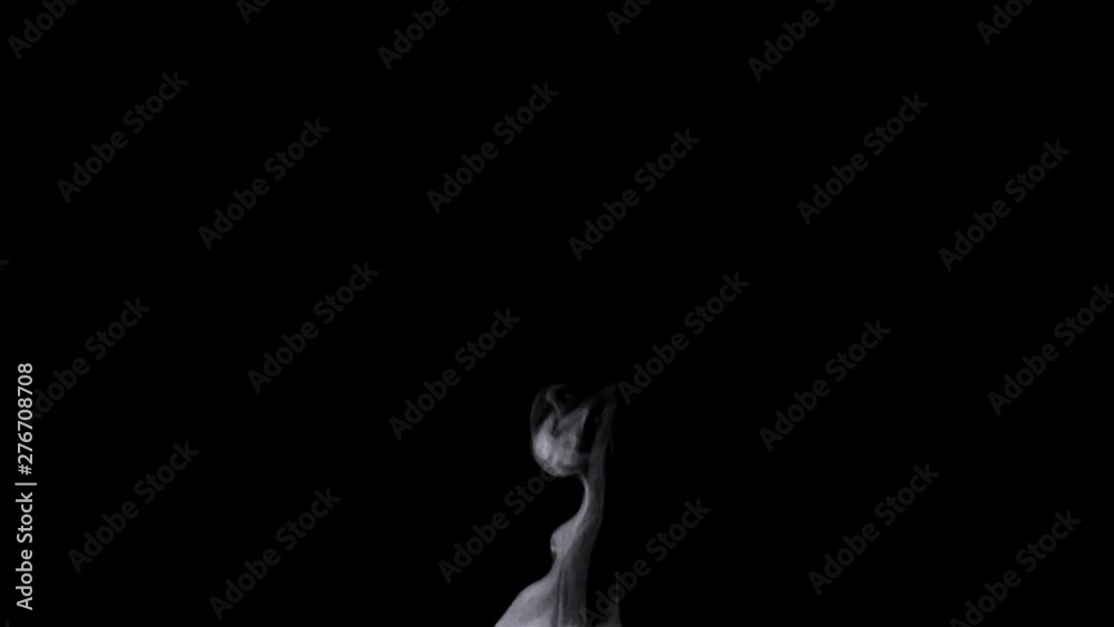 Real Steam On Black Background. Ideal for background or over-layer with blending mode add, screen, lighten. Slow Motion Steam.