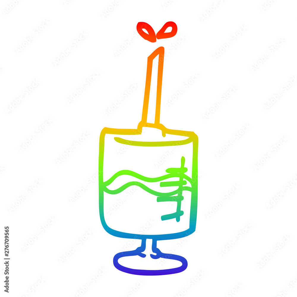 Obraz premium rainbow gradient line drawing cartoon injection