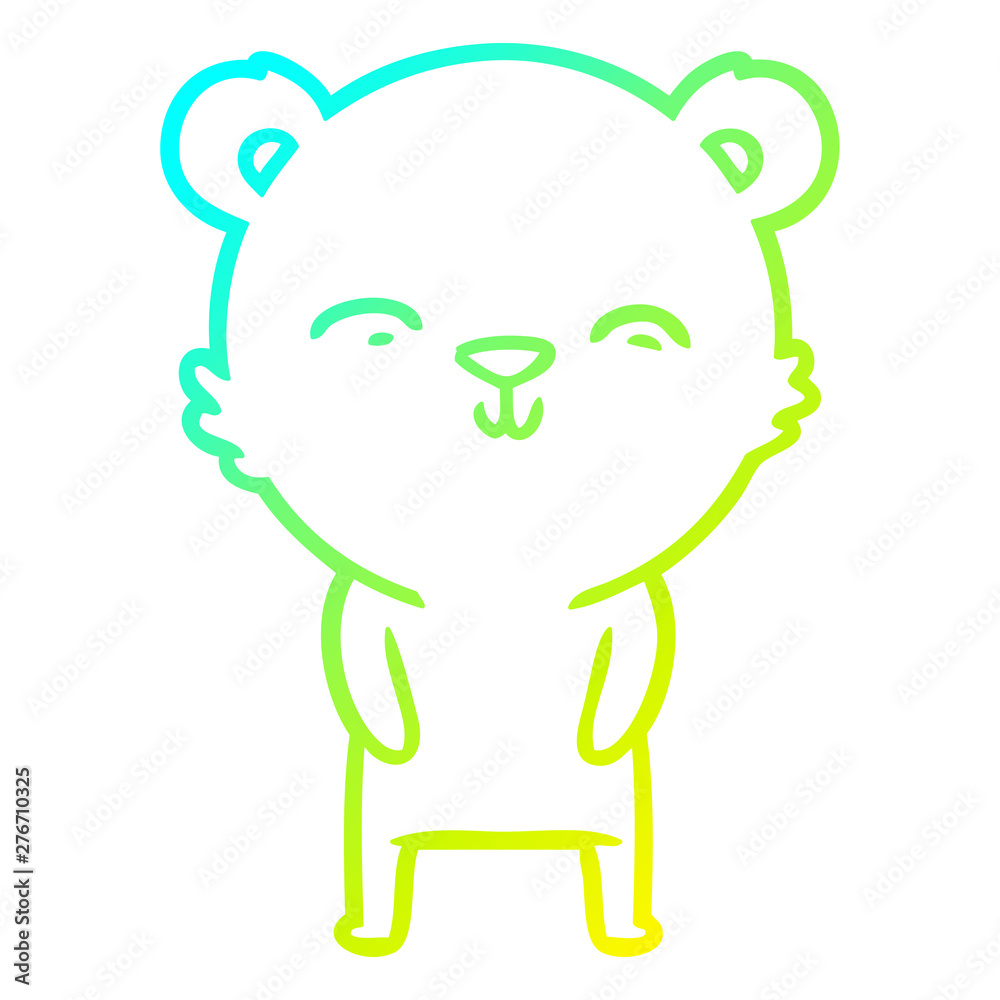 cold gradient line drawing happy cartoon bear cold gradient line drawing happy cartoon bear