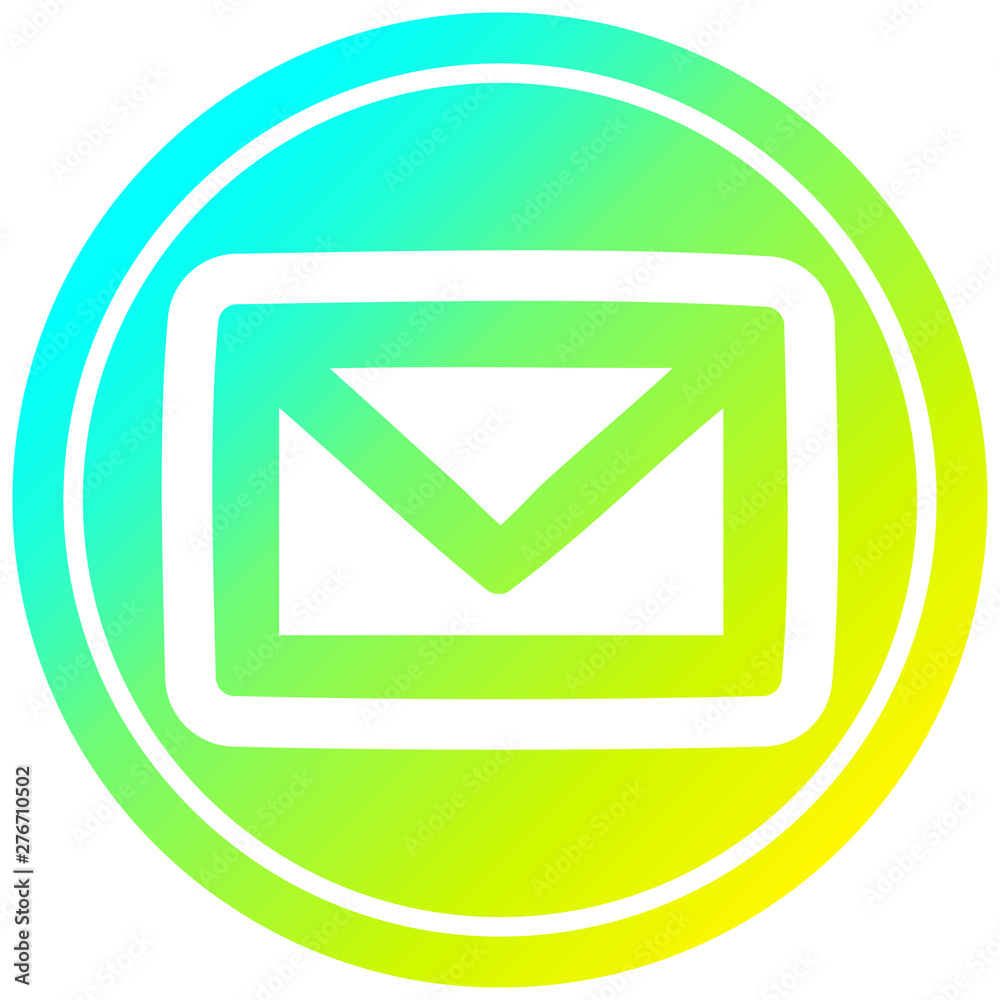 envelope letter circular in cold gradient spectrum envelope letter circular in cold gradient spectrum