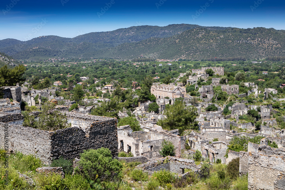 Fototapeta premium The abandoned Greek village of Kayakoy, Fethiye, Turkey. Ghost Town Kayakoy.