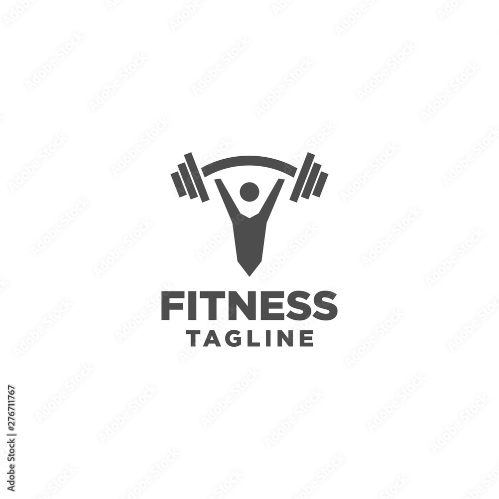 Fitness Logo. Symbol of sport barbel, health, illustration of fresh life Fitness Logo. Symbol of sport barbel, health, illustration of fresh life