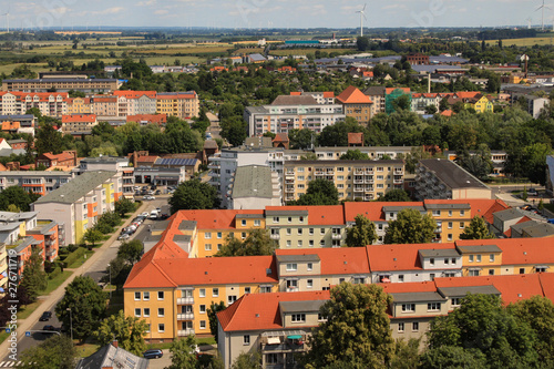 Wiederaufgebaute Kleinstadt; Blick auf Prenzlau