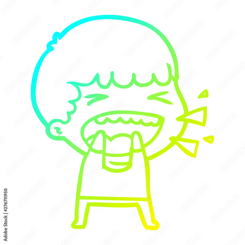 cold gradient line drawing cartoon laughing man cold gradient line drawing cartoon laughing man