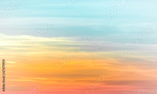 Sunset sky - colourful clouds and sky - blue, yellow, orange and red © lukasz_kochanek