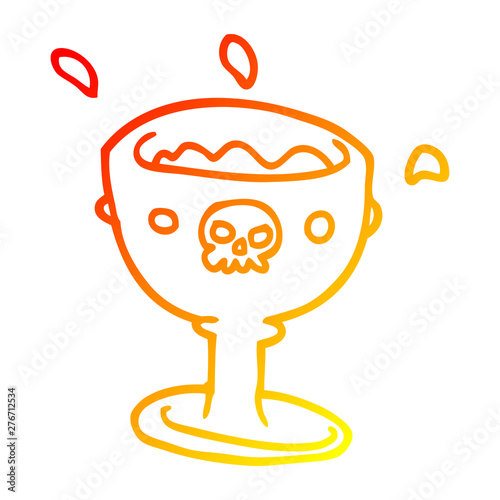 warm gradient line drawing cartoon goblet