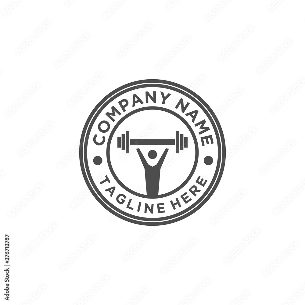 Fitness Logo. Symbol of sport barbel, health, illustration of fresh life Fitness Logo. Symbol of sport barbel, health, illustration of fresh life