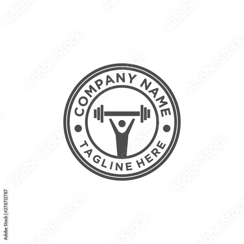 Fitness Logo. Symbol of sport barbel, health, illustration of fresh life