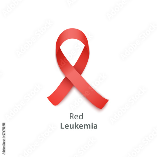 Red ribbon for leukemia awareness