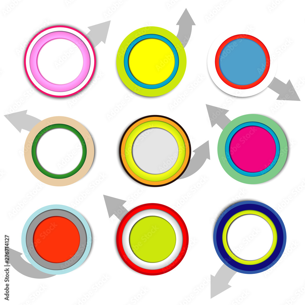 Colorful paper labels with arrows Colorful paper labels with arrows