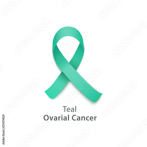 Teal ribbon for ovarian cancer awareness day