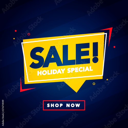 Vector illustration Super Sale Banner. Holiday Special Speech Bubble