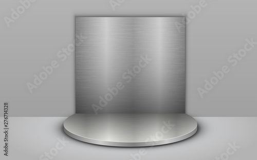 silver display platform in the studio room