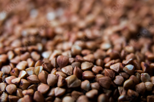 Close-up of Buckwheat Seeds, food Background