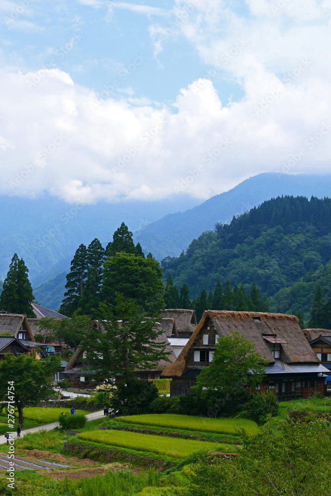 山間の集落。相倉　五箇山　富山　日本。９月中旬。