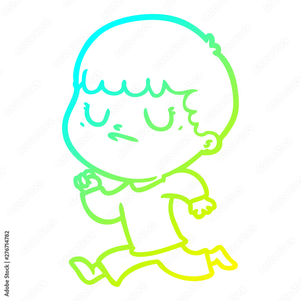 cold gradient line drawing cartoon grumpy boy cold gradient line drawing cartoon grumpy boy