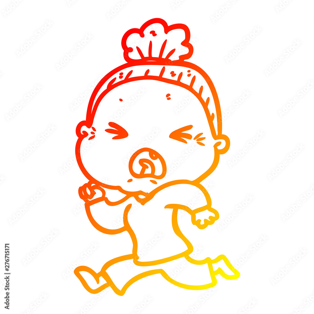 warm gradient line drawing cartoon angry old woman warm gradient line drawing cartoon angry old woman