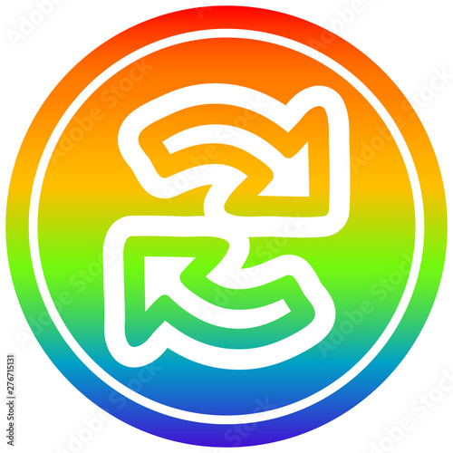 recycling arrow circular in rainbow spectrum