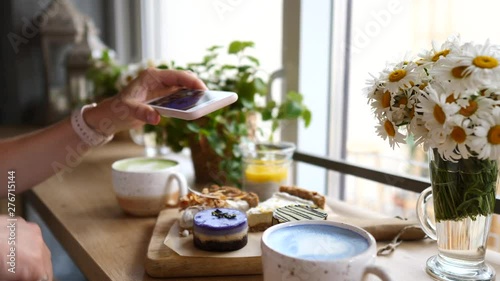 Wallpaper Mural Smartphone Food Photography Concept. Woman Hands Taking Phone Photo Of Food For Social Media Or Blogging. Torontodigital.ca