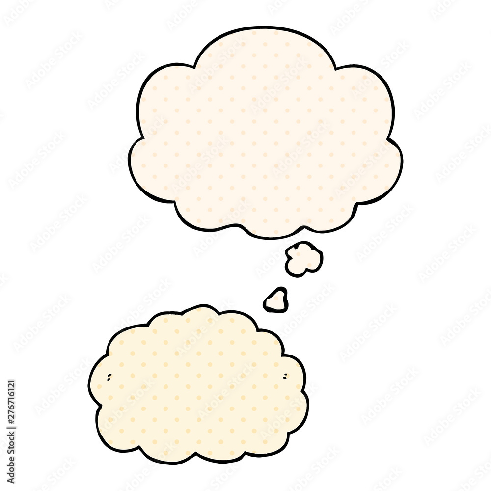 cartoon cloud and thought bubble in comic book style cartoon cloud and thought bubble in comic book style