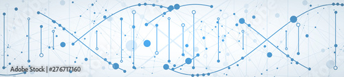 Science template, wallpaper or banner with a DNA molecules. Vector illustration