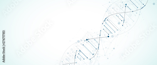 Science template, wallpaper or banner with a DNA molecules. Vector illustration