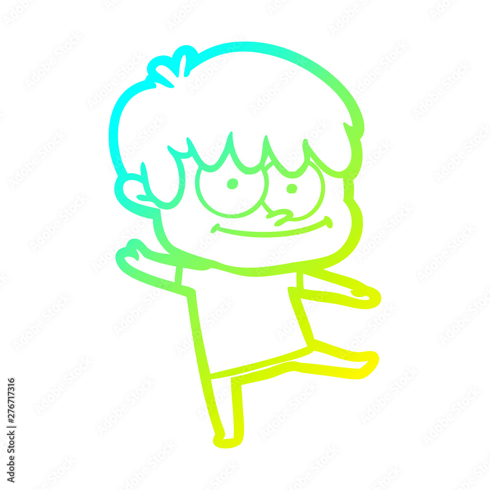 cold gradient line drawing happy cartoon man cold gradient line drawing happy cartoon man