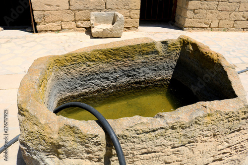 Obraz na plátně Water storage pool.  Ancient rainwater harvesting system