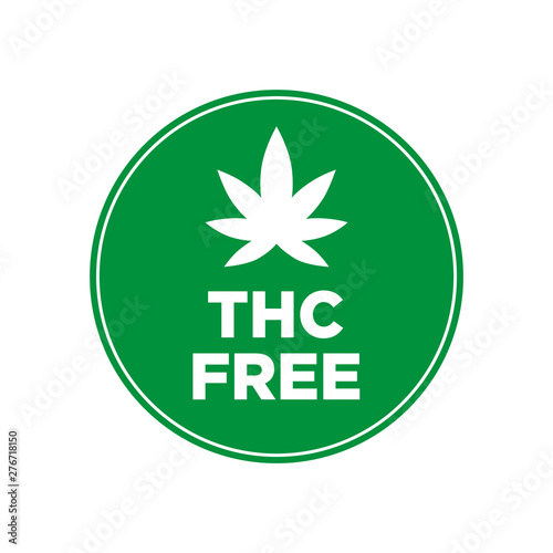 THC Free icon. Green and round symbol.