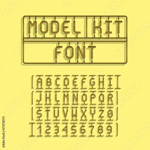 Dark Model Kit Font. Letters and Numbers