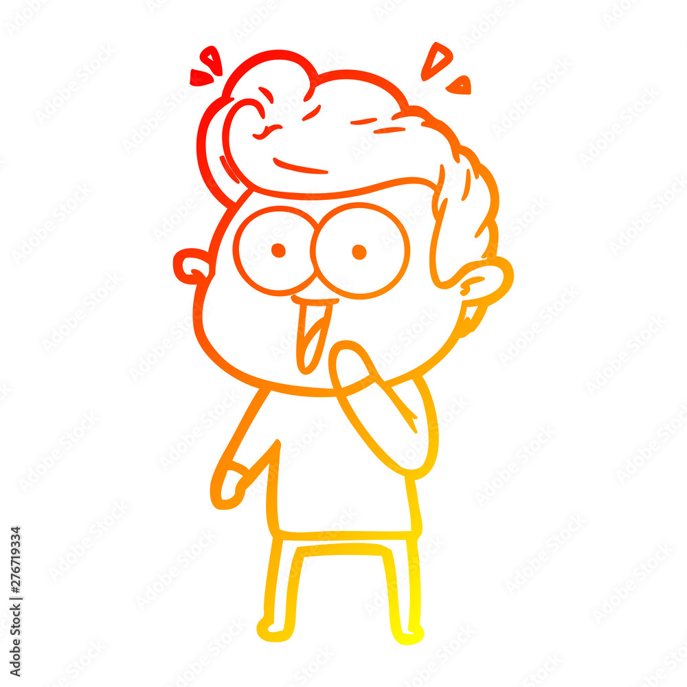 Obraz premium warm gradient line drawing cartoon man