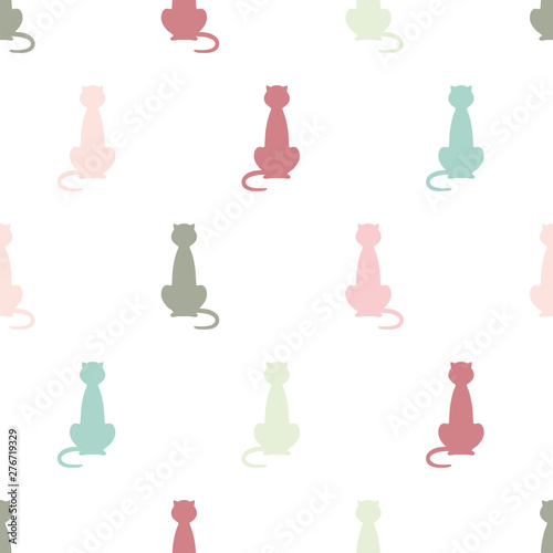 Seamless vector pattern with cats
