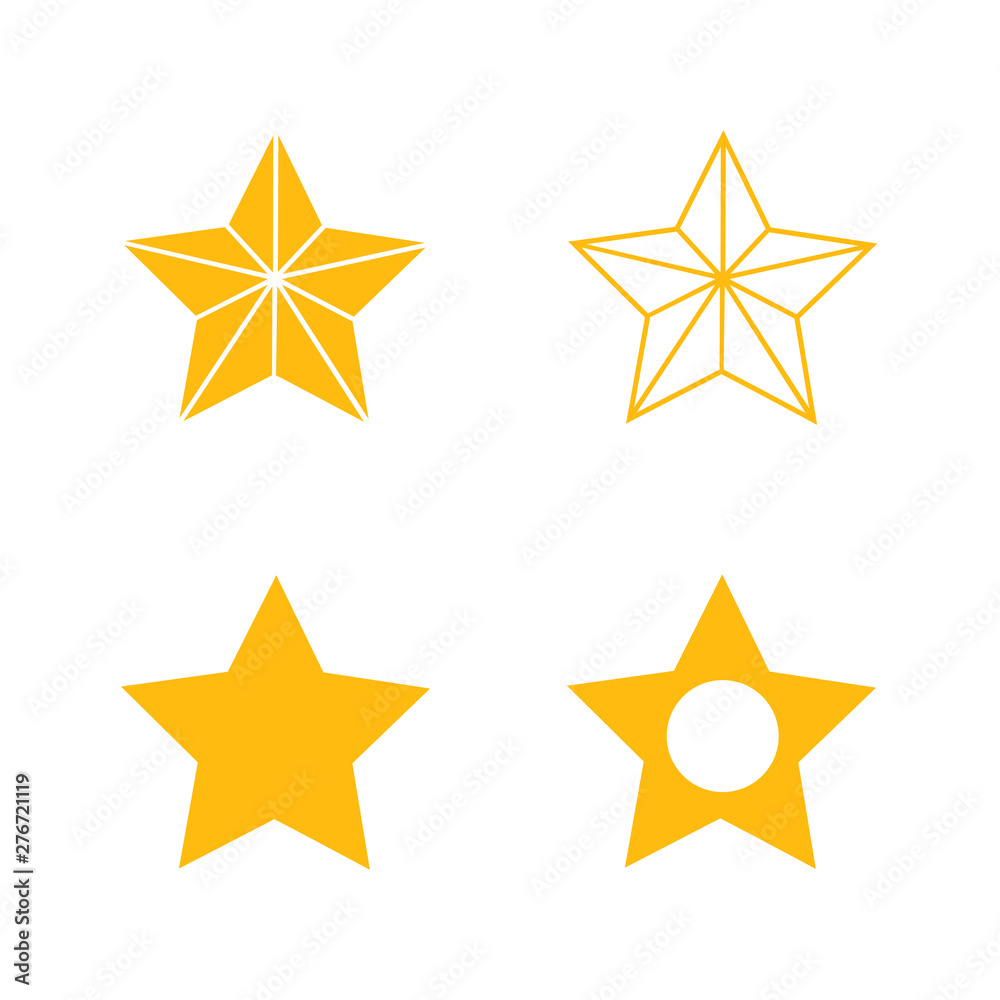 Obraz premium Set of geometric shapes stars isolated on white background