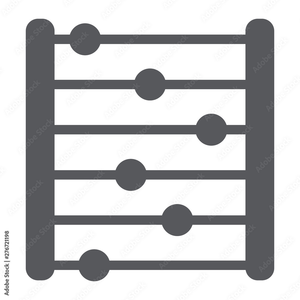 Abacus glyph icon, accounting and mathematics, counting sign, vector graphics, a solid pattern on a white background.