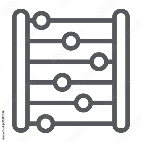 Abacus line icon, accounting and mathematics, counting sign, vector graphics, a linear pattern on a white background.
