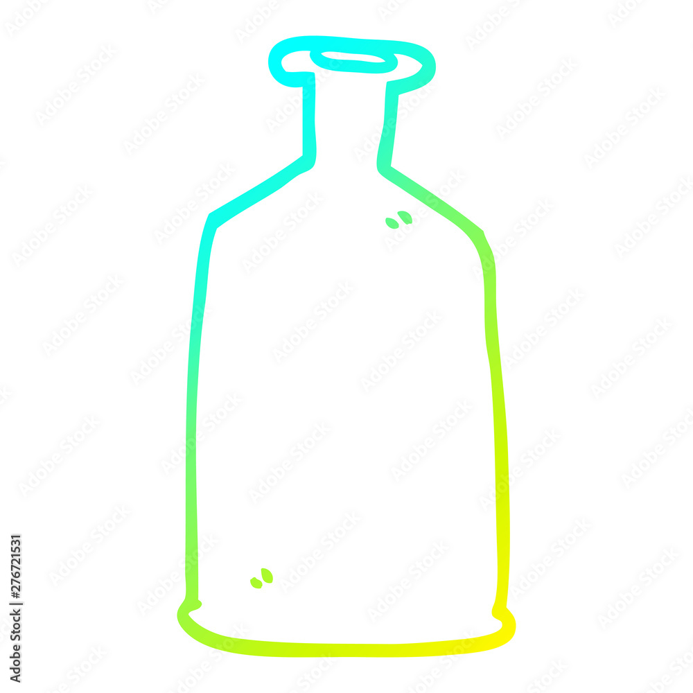 cold gradient line drawing cartoon clear glass bottle