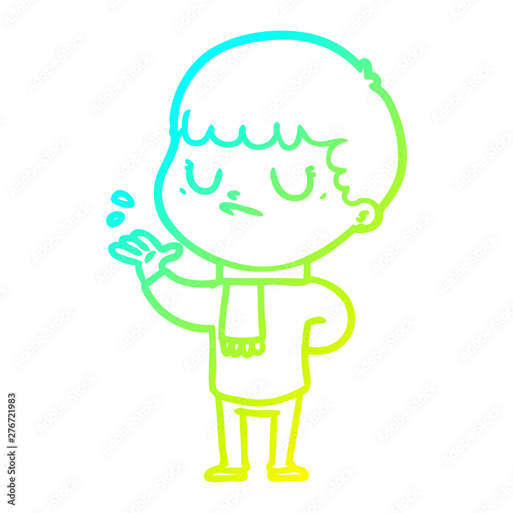 cold gradient line drawing cartoon grumpy boy cold gradient line drawing cartoon grumpy boy