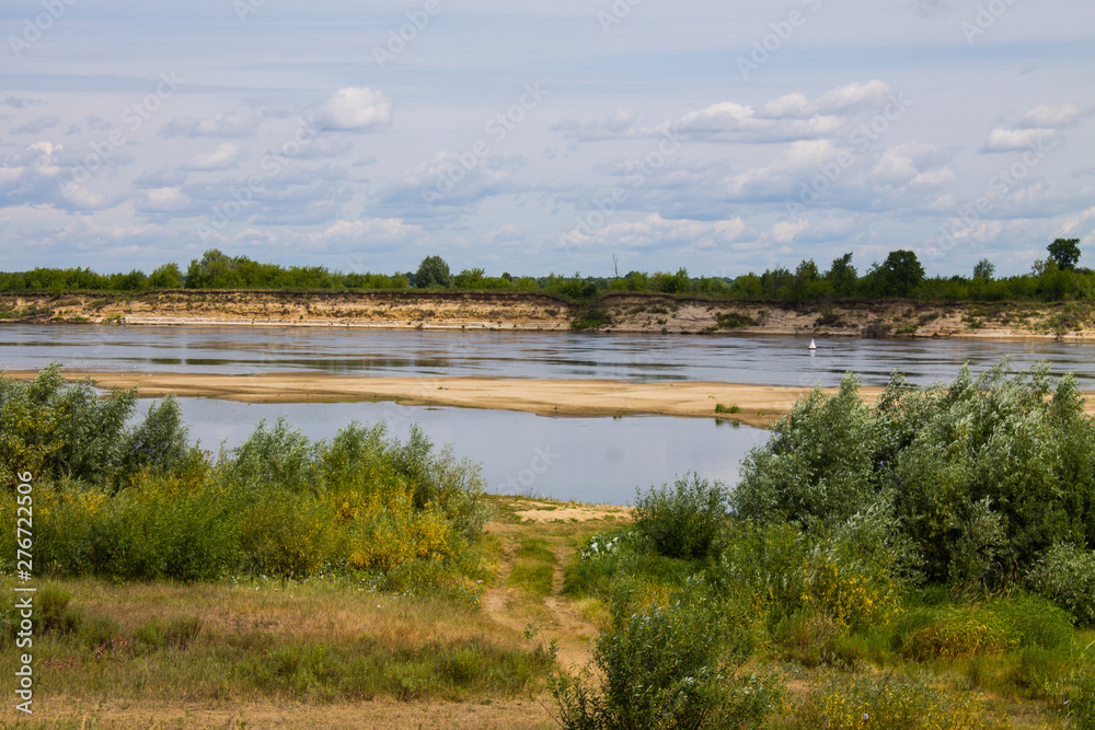 The river Oka to Murom, Russia overcast rainy summer day The river Oka to Murom, Russia overcast rainy summer day