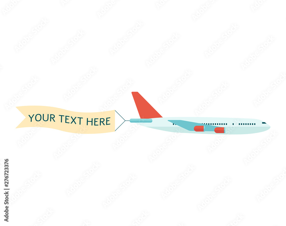 Pane with advertising banner for text flat vector isolated on white background. Pane with advertising banner for text flat vector isolated on white background.