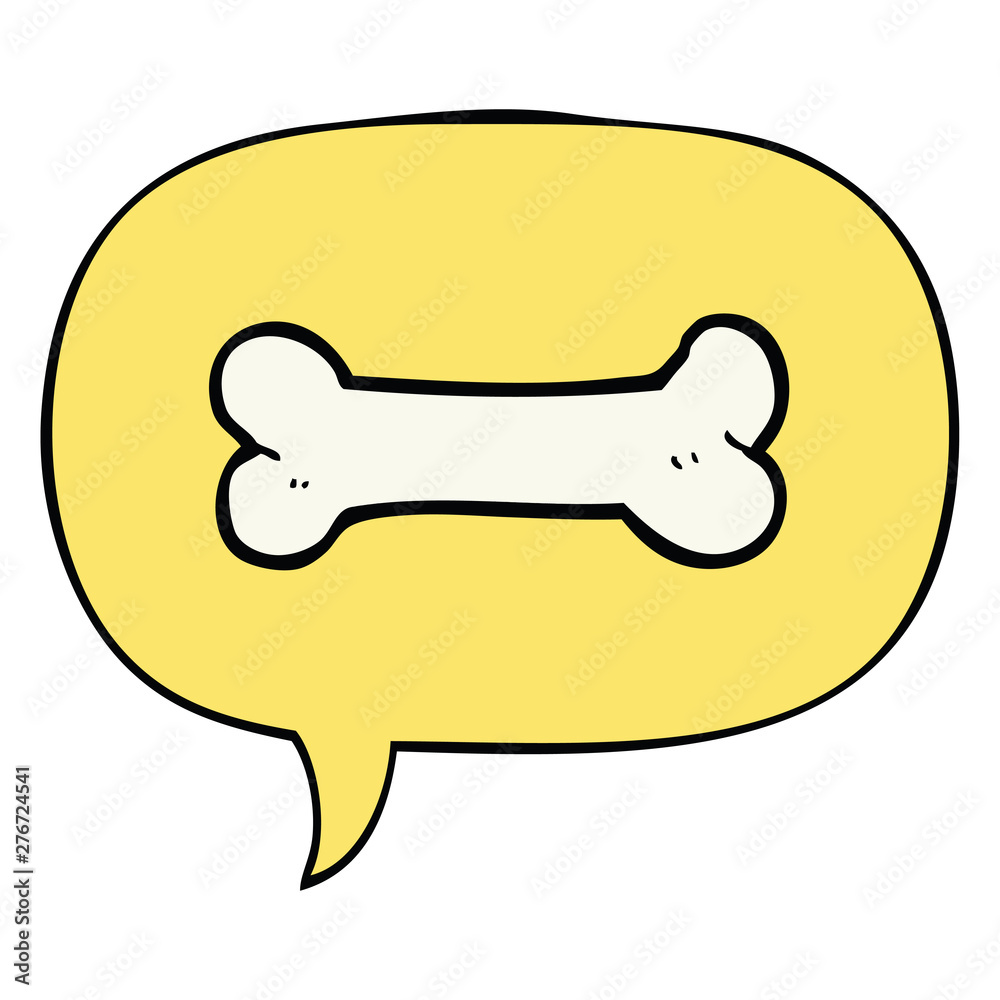 cartoon bone and speech bubble cartoon bone and speech bubble